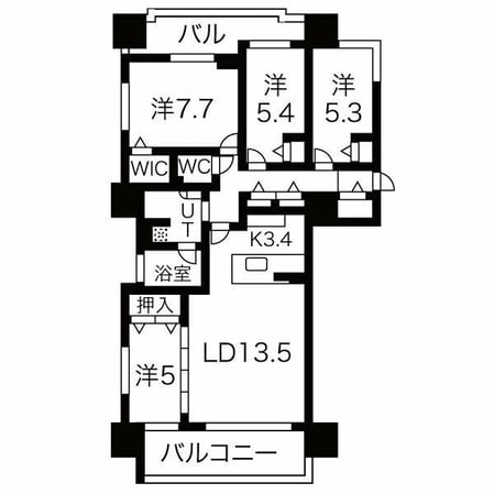 北１８条駅 徒歩7分 10階の物件間取画像